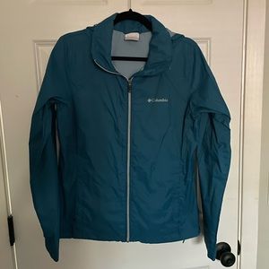 Columbia rain jacket, teal, Medium